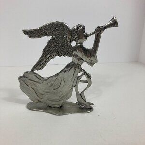 Vintage 1991 Seagull Pewter Canada‎ Angel Gabriel Trumpet Horn Christmas Decor 5
